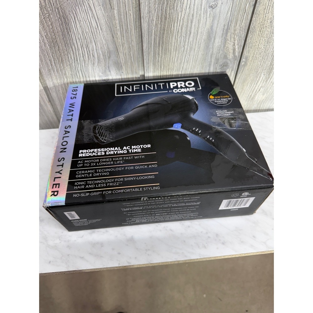 Conair InfinitiPro 1875 Watt Salon Styler Hair Dryer Black 259Y Ceramic Ionic